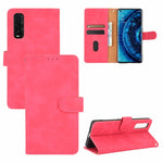 Tinta unita Skin Feel Fibbia magnetica Flip orizzontale Custodia in pelle PU con struttura in vitello con supporto e slot per schede e portafoglio, For OPPO Find X2 Pro, For OPPO Find X2, For OPPO Realme 5 Pro / Realme Q, For OPPO Realme 5 / Realme 5s