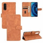 Tinta unita Skin Feel Fibbia magnetica Flip orizzontale Custodia in pelle PU con struttura in vitello con supporto e slot per schede e portafoglio, For OPPO Find X2 Pro, For OPPO Find X2, For OPPO Realme 5 Pro / Realme Q, For OPPO Realme 5 / Realme 5s