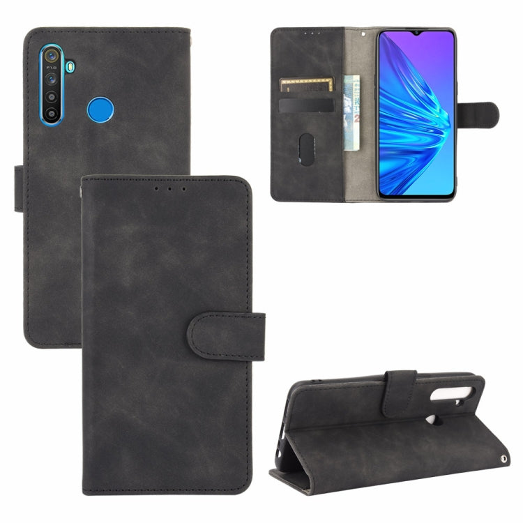 Tinta unita Skin Feel Fibbia magnetica Flip orizzontale Custodia in pelle PU con struttura in vitello con supporto e slot per schede e portafoglio, For OPPO Find X2 Pro, For OPPO Find X2, For OPPO Realme 5 Pro / Realme Q, For OPPO Realme 5 / Realme 5s