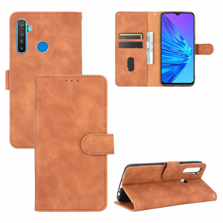 Tinta unita Skin Feel Fibbia magnetica Flip orizzontale Custodia in pelle PU con struttura in vitello con supporto e slot per schede e portafoglio, For OPPO Find X2 Pro, For OPPO Find X2, For OPPO Realme 5 Pro / Realme Q, For OPPO Realme 5 / Realme 5s