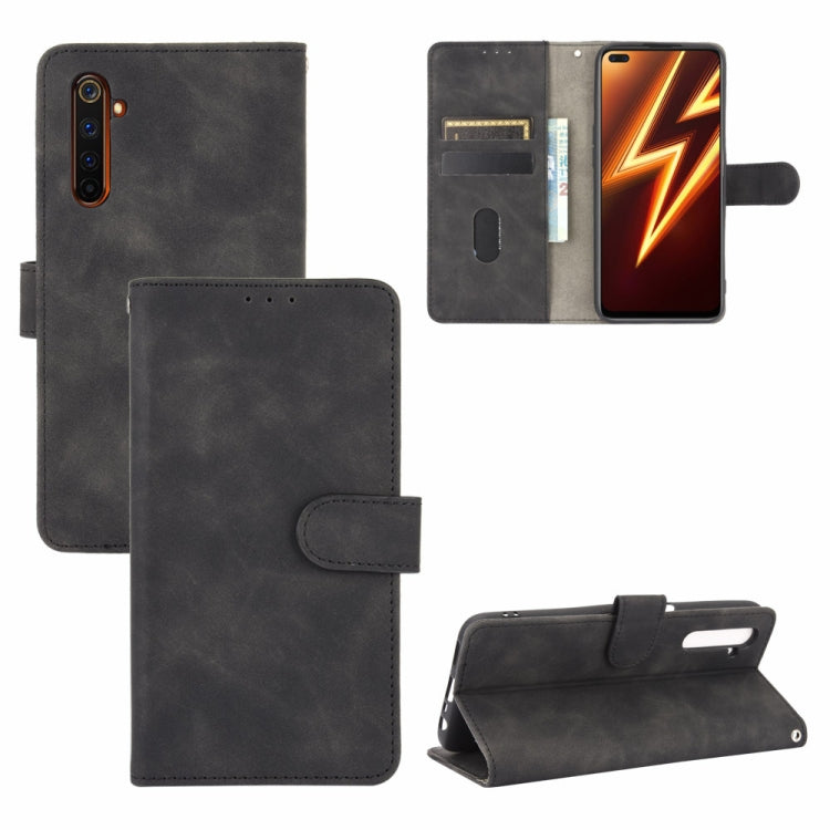 Tinta unita Skin Feel Fibbia magnetica Flip orizzontale Custodia in pelle PU con struttura in vitello con supporto e slot per schede e portafoglio, For OPPO Realme 6 Pro, For OPPO Realme 6, For OPPO Realme C11, For OPPO Realme C15