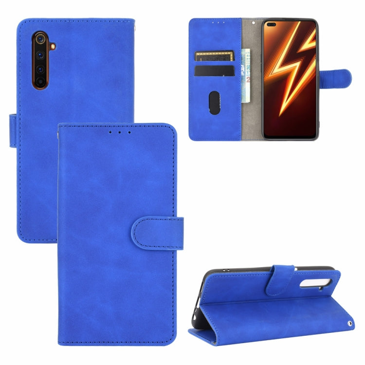 Tinta unita Skin Feel Fibbia magnetica Flip orizzontale Custodia in pelle PU con struttura in vitello con supporto e slot per schede e portafoglio, For OPPO Realme 6 Pro, For OPPO Realme 6, For OPPO Realme C11, For OPPO Realme C15