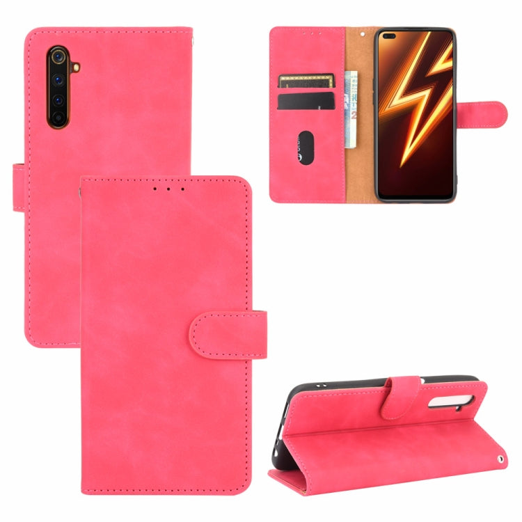 Tinta unita Skin Feel Fibbia magnetica Flip orizzontale Custodia in pelle PU con struttura in vitello con supporto e slot per schede e portafoglio, For OPPO Realme 6 Pro, For OPPO Realme 6, For OPPO Realme C11, For OPPO Realme C15
