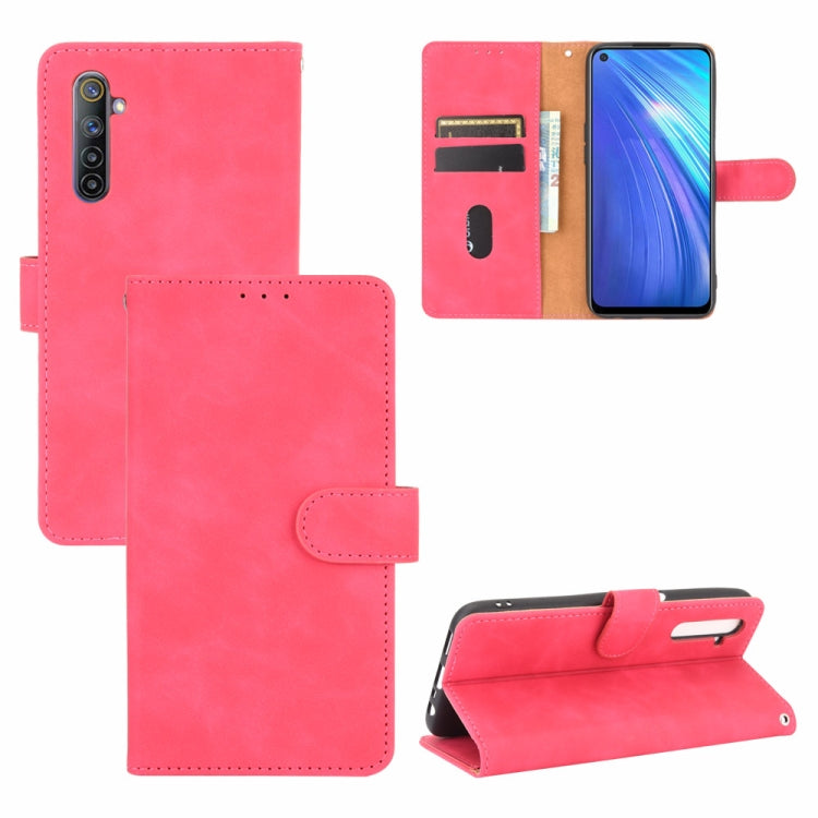 Tinta unita Skin Feel Fibbia magnetica Flip orizzontale Custodia in pelle PU con struttura in vitello con supporto e slot per schede e portafoglio, For OPPO Realme 6 Pro, For OPPO Realme 6, For OPPO Realme C11, For OPPO Realme C15