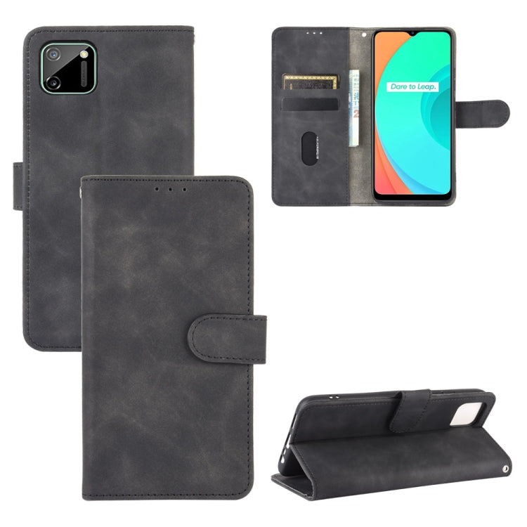Tinta unita Skin Feel Fibbia magnetica Flip orizzontale Custodia in pelle PU con struttura in vitello con supporto e slot per schede e portafoglio, For OPPO Realme 6 Pro, For OPPO Realme 6, For OPPO Realme C11, For OPPO Realme C15