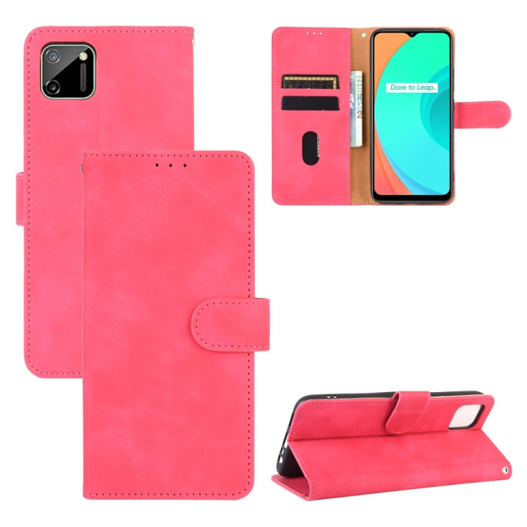 Tinta unita Skin Feel Fibbia magnetica Flip orizzontale Custodia in pelle PU con struttura in vitello con supporto e slot per schede e portafoglio, For OPPO Realme 6 Pro, For OPPO Realme 6, For OPPO Realme C11, For OPPO Realme C15