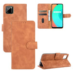Tinta unita Skin Feel Fibbia magnetica Flip orizzontale Custodia in pelle PU con struttura in vitello con supporto e slot per schede e portafoglio, For OPPO Realme 6 Pro, For OPPO Realme 6, For OPPO Realme C11, For OPPO Realme C15
