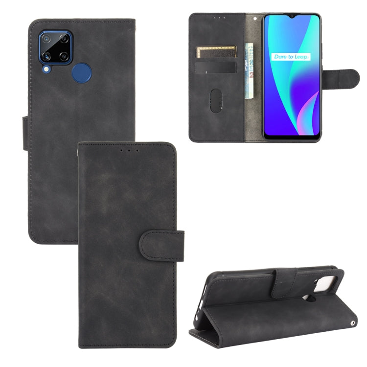 Tinta unita Skin Feel Fibbia magnetica Flip orizzontale Custodia in pelle PU con struttura in vitello con supporto e slot per schede e portafoglio, For OPPO Realme 6 Pro, For OPPO Realme 6, For OPPO Realme C11, For OPPO Realme C15