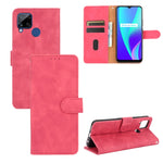 Tinta unita Skin Feel Fibbia magnetica Flip orizzontale Custodia in pelle PU con struttura in vitello con supporto e slot per schede e portafoglio, For OPPO Realme 6 Pro, For OPPO Realme 6, For OPPO Realme C11, For OPPO Realme C15