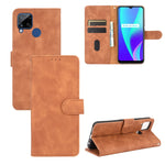 Tinta unita Skin Feel Fibbia magnetica Flip orizzontale Custodia in pelle PU con struttura in vitello con supporto e slot per schede e portafoglio, For OPPO Realme 6 Pro, For OPPO Realme 6, For OPPO Realme C11, For OPPO Realme C15