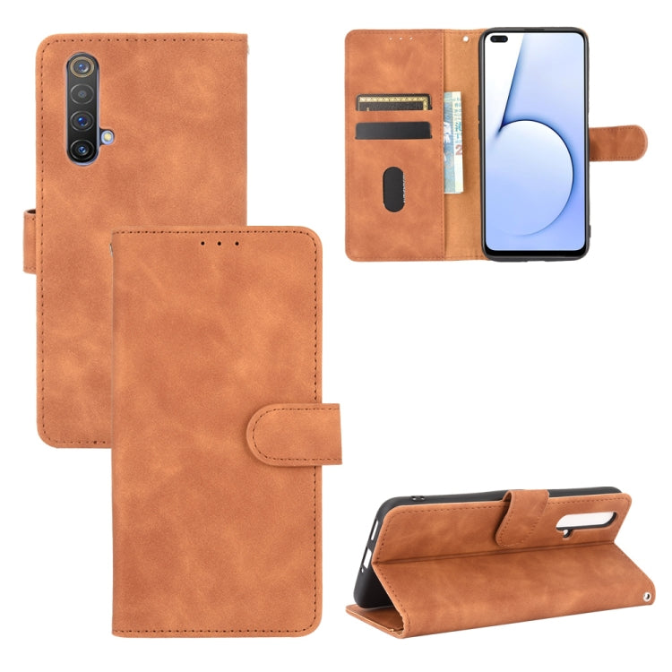 Tinta unita Skin Feel Fibbia magnetica Flip orizzontale Custodia in pelle PU con struttura in vitello con supporto e slot per schede e portafoglio, For OPPO Realme X50 Pro / X50 Pro 5G, For OPPO Realme X50 / X50 5G, For OPPO Realme XT / X2 / K5        ...