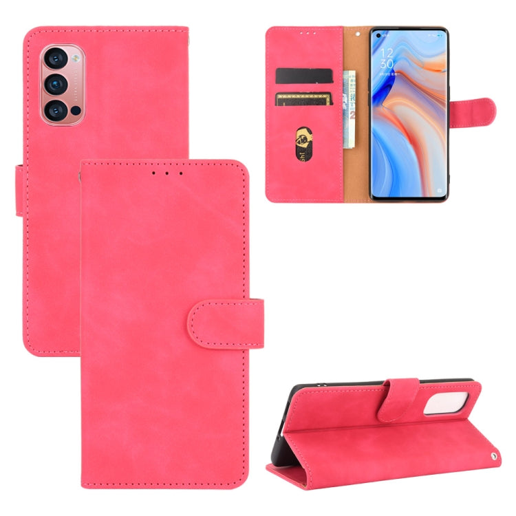 Tinta unita Skin Feel Fibbia magnetica Flip orizzontale Custodia in pelle PU con struttura in vitello con supporto e slot per schede e portafoglio, For OPPO Reno4 Pro 5G, For OPPO Reno A, For OPPO Reno Ace / Realme X2 Pro, For OPPO Reno3 5G / Find X2 Lite