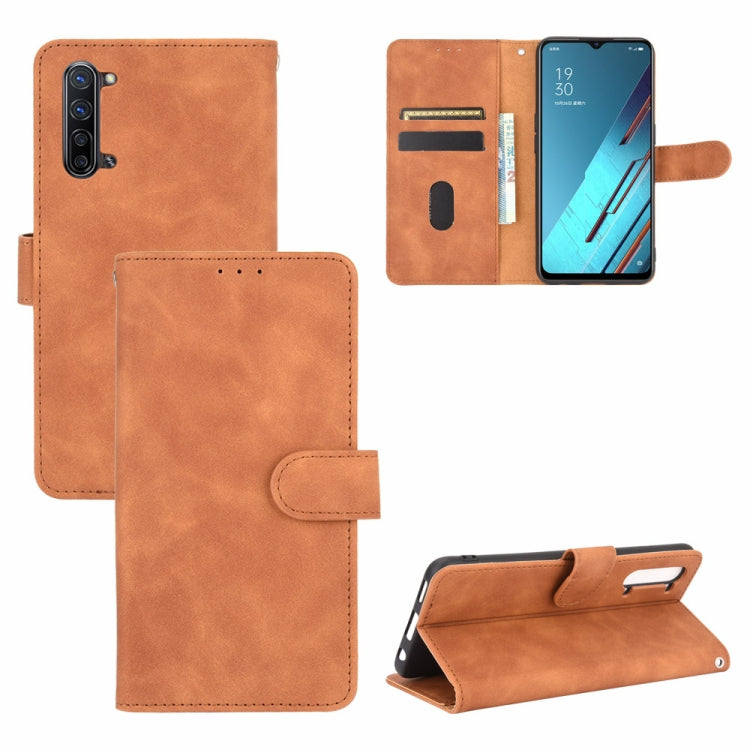 Tinta unita Skin Feel Fibbia magnetica Flip orizzontale Custodia in pelle PU con struttura in vitello con supporto e slot per schede e portafoglio, For OPPO Reno4 Pro 5G, For OPPO Reno A, For OPPO Reno Ace / Realme X2 Pro, For OPPO Reno3 5G / Find X2 Lite