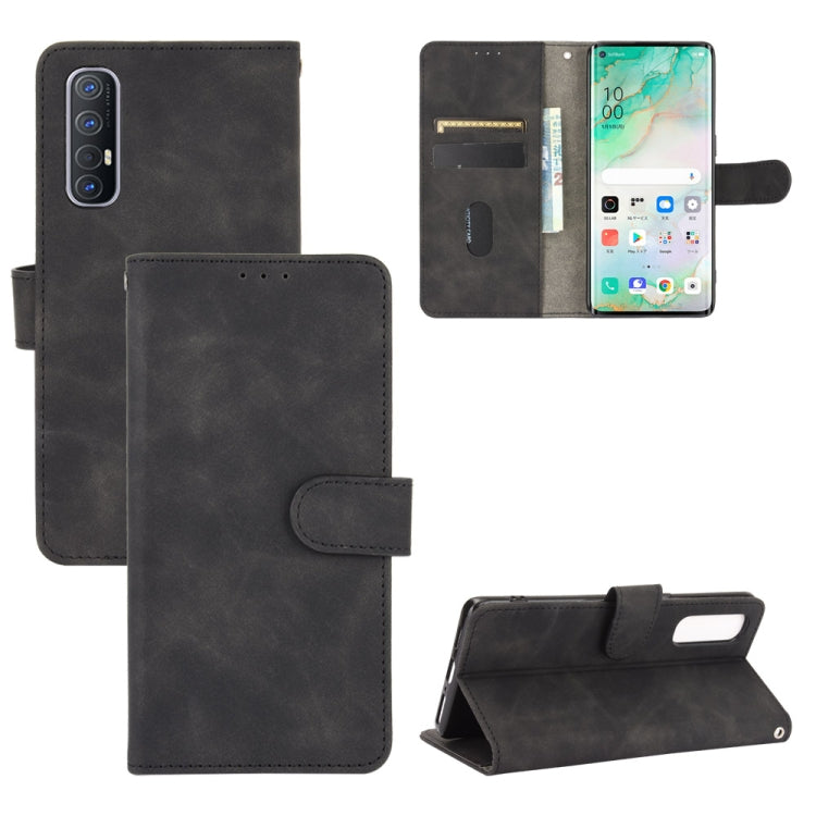Tinta unita Skin Feel Fibbia magnetica Flip orizzontale Custodia in pelle PU con struttura in vitello con supporto e slot per schede e portafoglio, For OPPO Reno3 5G (Japanese Version), For OPPO Reno3 Pro 5G, For OPPO Reno3 A(Japanese Version)         ...
