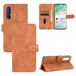 Tinta unita Skin Feel Fibbia magnetica Flip orizzontale Custodia in pelle PU con struttura in vitello con supporto e slot per schede e portafoglio, For OPPO Reno3 5G (Japanese Version), For OPPO Reno3 Pro 5G, For OPPO Reno3 A(Japanese Version)         ...