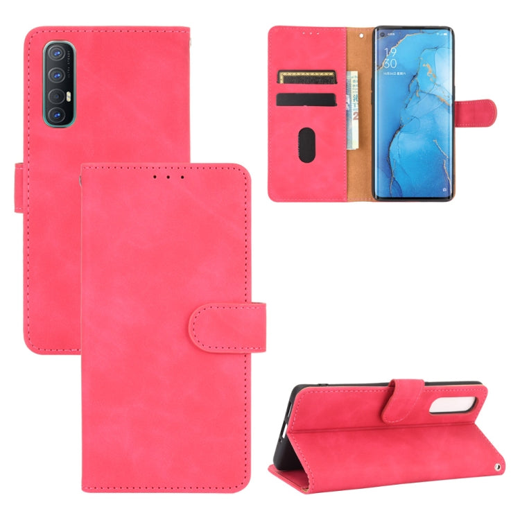 Tinta unita Skin Feel Fibbia magnetica Flip orizzontale Custodia in pelle PU con struttura in vitello con supporto e slot per schede e portafoglio, For OPPO Reno3 5G (Japanese Version), For OPPO Reno3 Pro 5G, For OPPO Reno3 A(Japanese Version)         ...