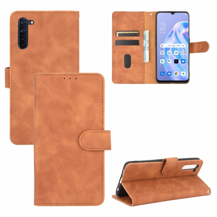Tinta unita Skin Feel Fibbia magnetica Flip orizzontale Custodia in pelle PU con struttura in vitello con supporto e slot per schede e portafoglio, For OPPO Reno3 5G (Japanese Version), For OPPO Reno3 Pro 5G, For OPPO Reno3 A(Japanese Version)         ...