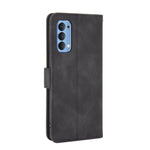 Tinta unita Skin Feel Fibbia magnetica Flip orizzontale Custodia in pelle PU con struttura in vitello con supporto e slot per schede e portafoglio, For OPPO Reno4 5G