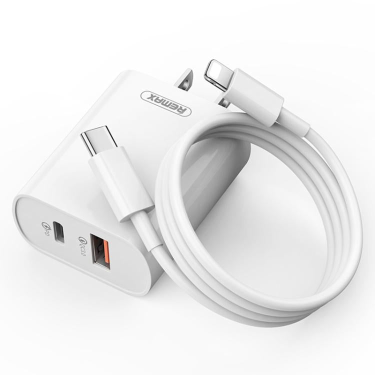 Caricabatterie rapido REMAX 18W QC+PD con cavo tipo C a 8 pin