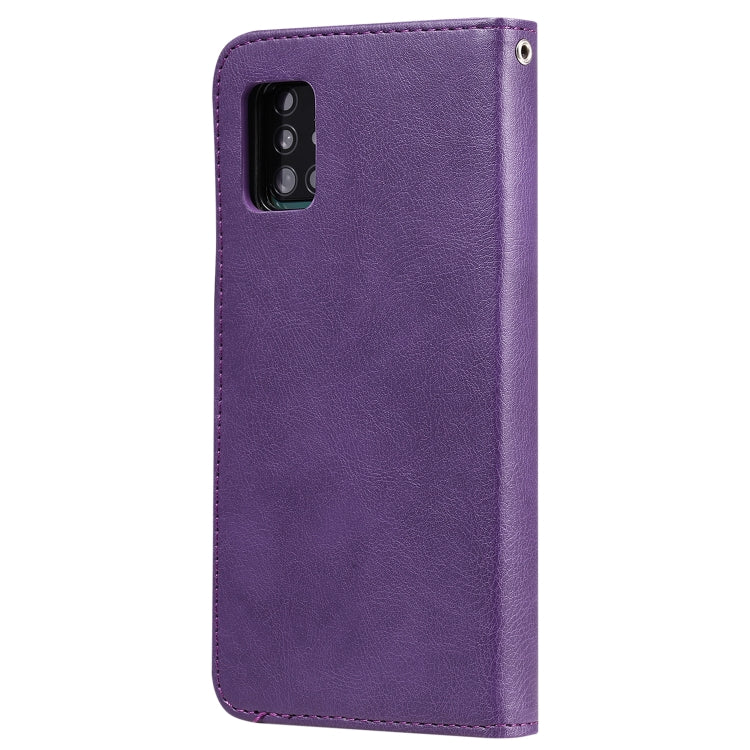 Custodia in pelle PU staccabile 2 in 1 tinta unita con slot per schede e supporto magnetico e cornice per foto, portafoglio e cinturino, For Samsung Galaxy A51 5G, For Samsung Galaxy A71 5G, For Samsung Galaxy A81 / Note 10 Lite                        ...