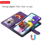 Custodia in pelle PU staccabile 2 in 1 tinta unita con slot per schede e supporto magnetico e cornice per foto, portafoglio e cinturino, For Samsung Galaxy A51 5G, For Samsung Galaxy A71 5G, For Samsung Galaxy A81 / Note 10 Lite                        ...