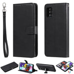 Custodia in pelle PU staccabile 2 in 1 tinta unita con slot per schede e supporto magnetico e cornice per foto, portafoglio e cinturino, For Samsung Galaxy A51 5G, For Samsung Galaxy A71 5G, For Samsung Galaxy A81 / Note 10 Lite                        ...