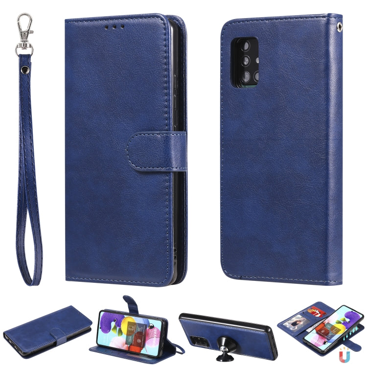 Custodia in pelle PU staccabile 2 in 1 tinta unita con slot per schede e supporto magnetico e cornice per foto, portafoglio e cinturino, For Samsung Galaxy A51 5G, For Samsung Galaxy A71 5G, For Samsung Galaxy A81 / Note 10 Lite                        ...