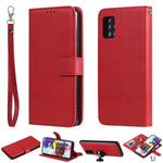 Custodia in pelle PU staccabile 2 in 1 tinta unita con slot per schede e supporto magnetico e cornice per foto, portafoglio e cinturino, For Samsung Galaxy A51 5G, For Samsung Galaxy A71 5G, For Samsung Galaxy A81 / Note 10 Lite                        ...