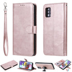 Custodia in pelle PU staccabile 2 in 1 tinta unita con slot per schede e supporto magnetico e cornice per foto, portafoglio e cinturino, For Samsung Galaxy A51 5G, For Samsung Galaxy A71 5G, For Samsung Galaxy A81 / Note 10 Lite                        ...