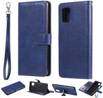 Custodia in pelle PU staccabile 2 in 1 tinta unita con slot per schede e supporto magnetico e cornice per foto, portafoglio e cinturino, For Samsung Galaxy A51 5G, For Samsung Galaxy A71 5G, For Samsung Galaxy A81 / Note 10 Lite                        ...