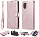 Custodia in pelle PU staccabile 2 in 1 tinta unita con slot per schede e supporto magnetico e cornice per foto, portafoglio e cinturino, For Samsung Galaxy A51 5G, For Samsung Galaxy A71 5G, For Samsung Galaxy A81 / Note 10 Lite                        ...