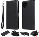Custodia in pelle PU staccabile 2 in 1 tinta unita con slot per schede e supporto magnetico e cornice per foto, portafoglio e cinturino, For Samsung Galaxy A51 5G, For Samsung Galaxy A71 5G, For Samsung Galaxy A81 / Note 10 Lite                        ...