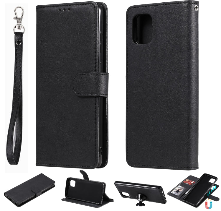 Custodia in pelle PU staccabile 2 in 1 tinta unita con slot per schede e supporto magnetico e cornice per foto, portafoglio e cinturino, For Samsung Galaxy A51 5G, For Samsung Galaxy A71 5G, For Samsung Galaxy A81 / Note 10 Lite                        ...