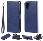 Custodia in pelle PU staccabile 2 in 1 tinta unita con slot per schede e supporto magnetico e cornice per foto, portafoglio e cinturino, For Samsung Galaxy A51 5G, For Samsung Galaxy A71 5G, For Samsung Galaxy A81 / Note 10 Lite                        ...