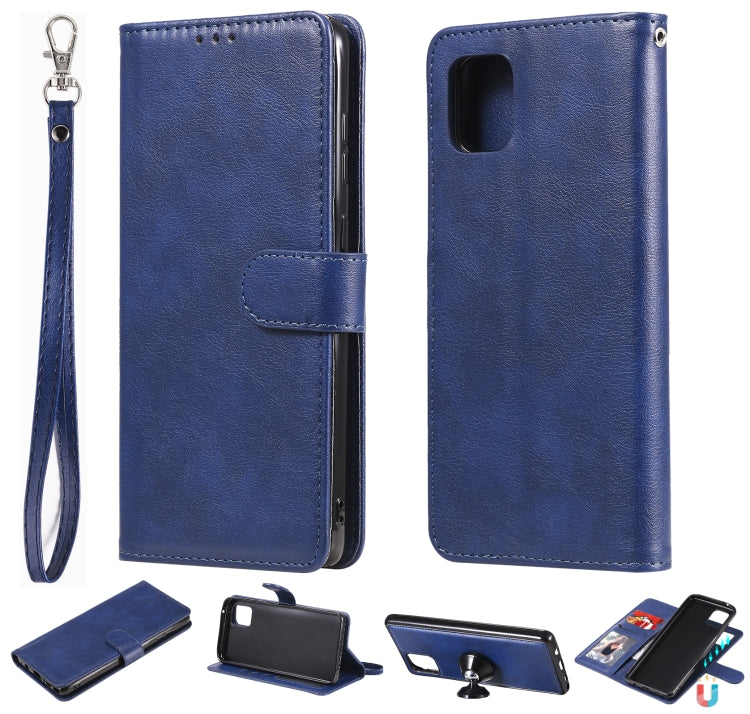 Custodia in pelle PU staccabile 2 in 1 tinta unita con slot per schede e supporto magnetico e cornice per foto, portafoglio e cinturino, For Samsung Galaxy A51 5G, For Samsung Galaxy A71 5G, For Samsung Galaxy A81 / Note 10 Lite                        ...