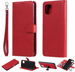 Custodia in pelle PU staccabile 2 in 1 tinta unita con slot per schede e supporto magnetico e cornice per foto, portafoglio e cinturino, For Samsung Galaxy A51 5G, For Samsung Galaxy A71 5G, For Samsung Galaxy A81 / Note 10 Lite                        ...