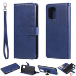 Custodia in pelle PU staccabile 2 in 1 tinta unita con slot per schede e supporto magnetico e cornice per foto, portafoglio e cinturino, For Samsung Galaxy A51 5G, For Samsung Galaxy A71 5G, For Samsung Galaxy A81 / Note 10 Lite                        ...