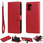 Custodia in pelle PU staccabile 2 in 1 tinta unita con slot per schede e supporto magnetico e cornice per foto, portafoglio e cinturino, For Samsung Galaxy A51 5G, For Samsung Galaxy A71 5G, For Samsung Galaxy A81 / Note 10 Lite                        ...
