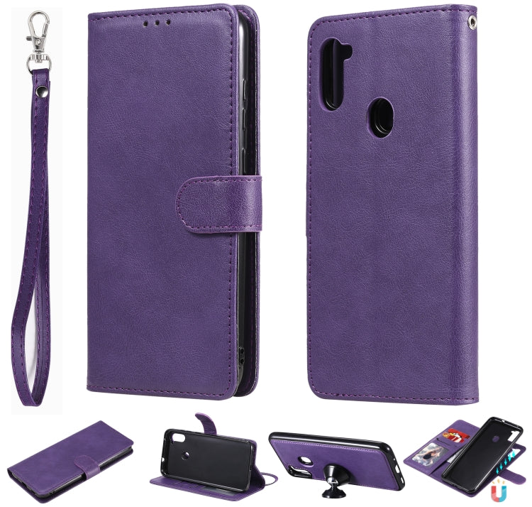 Custodia in pelle PU staccabile 2 in 1 tinta unita con slot per schede e supporto magnetico e cornice per foto, portafoglio e cinturino, For Samsung Galaxy M11 / A11, For Samsung Galaxy Note 20, For Samsung Galaxy Note 20 Ultra