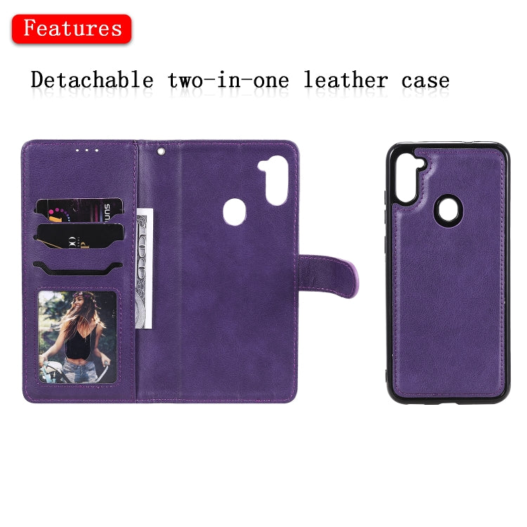 Custodia in pelle PU staccabile 2 in 1 tinta unita con slot per schede e supporto magnetico e cornice per foto, portafoglio e cinturino, For Samsung Galaxy M11 / A11, For Samsung Galaxy Note 20, For Samsung Galaxy Note 20 Ultra