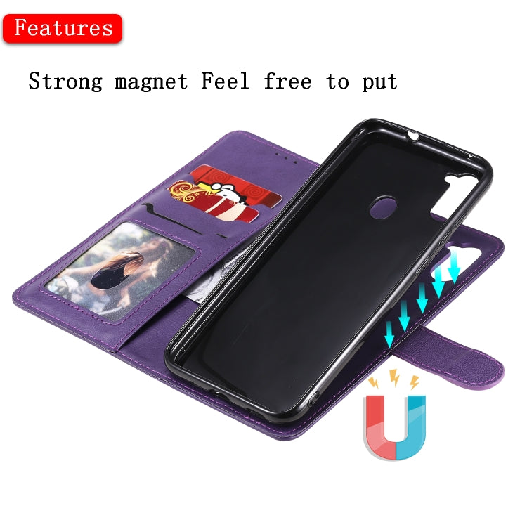 Custodia in pelle PU staccabile 2 in 1 tinta unita con slot per schede e supporto magnetico e cornice per foto, portafoglio e cinturino, For Samsung Galaxy M11 / A11, For Samsung Galaxy Note 20, For Samsung Galaxy Note 20 Ultra