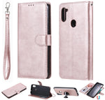 Custodia in pelle PU staccabile 2 in 1 tinta unita con slot per schede e supporto magnetico e cornice per foto, portafoglio e cinturino, For Samsung Galaxy M11 / A11, For Samsung Galaxy Note 20, For Samsung Galaxy Note 20 Ultra