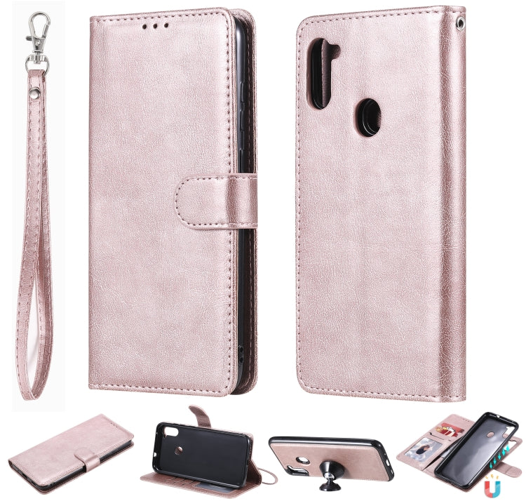 Custodia in pelle PU staccabile 2 in 1 tinta unita con slot per schede e supporto magnetico e cornice per foto, portafoglio e cinturino, For Samsung Galaxy M11 / A11, For Samsung Galaxy Note 20, For Samsung Galaxy Note 20 Ultra