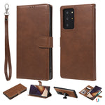 Custodia in pelle PU staccabile 2 in 1 tinta unita con slot per schede e supporto magnetico e cornice per foto, portafoglio e cinturino, For Samsung Galaxy M11 / A11, For Samsung Galaxy Note 20, For Samsung Galaxy Note 20 Ultra