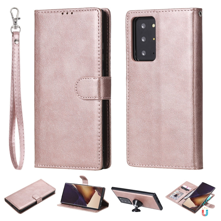 Custodia in pelle PU staccabile 2 in 1 tinta unita con slot per schede e supporto magnetico e cornice per foto, portafoglio e cinturino, For Samsung Galaxy M11 / A11, For Samsung Galaxy Note 20, For Samsung Galaxy Note 20 Ultra