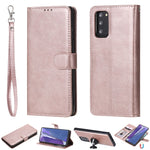 Custodia in pelle PU staccabile 2 in 1 tinta unita con slot per schede e supporto magnetico e cornice per foto, portafoglio e cinturino, For Samsung Galaxy M11 / A11, For Samsung Galaxy Note 20, For Samsung Galaxy Note 20 Ultra