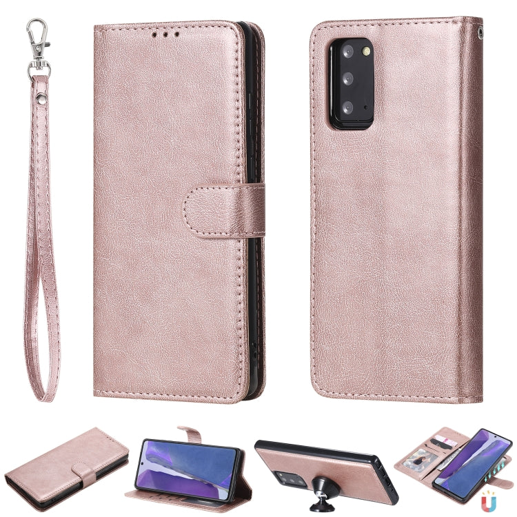 Custodia in pelle PU staccabile 2 in 1 tinta unita con slot per schede e supporto magnetico e cornice per foto, portafoglio e cinturino, For Samsung Galaxy M11 / A11, For Samsung Galaxy Note 20, For Samsung Galaxy Note 20 Ultra