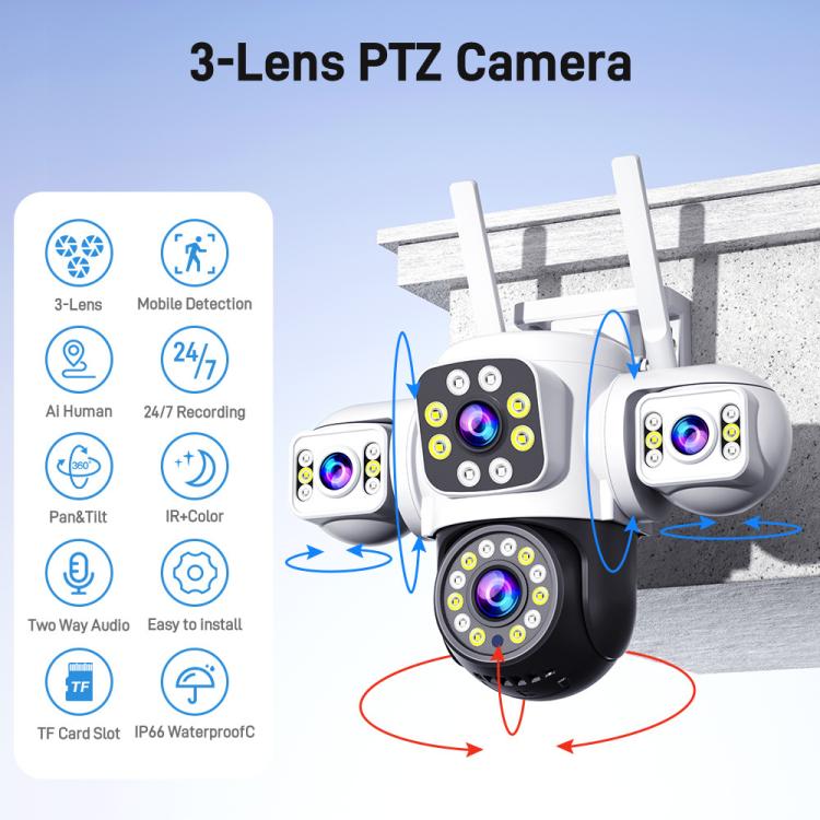 Telecamera WiFi wireless impermeabile IP66 360° 2MP