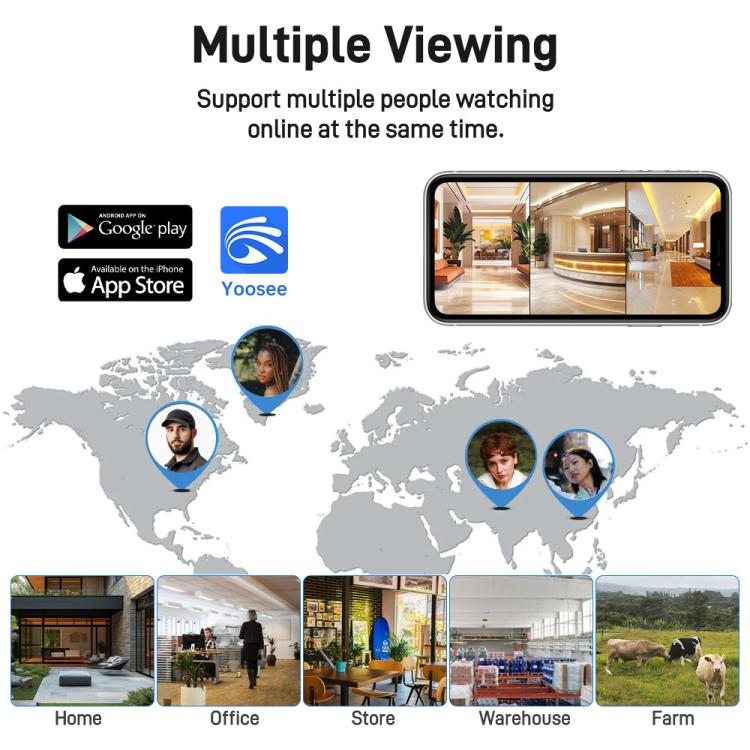 Telecamera WiFi wireless impermeabile IP66 360° 2MP