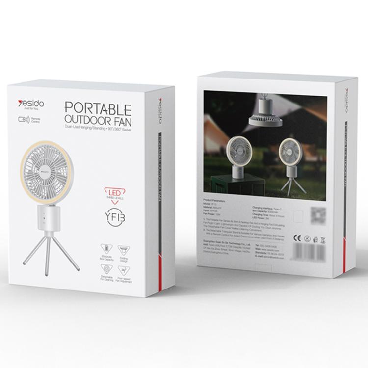 Yesido YF13 10W Tipo-C Ventilatore LED Multifunzionale con Treppiede